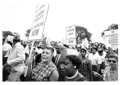 ILGWU members at March on Washington for Jobs and Freedom, female marchers, August 28, 1963