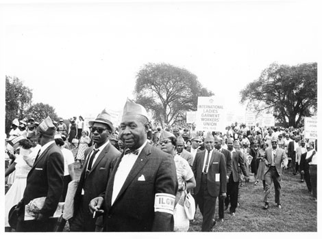 ILGWU members at March on Washington for Jobs and Freedom, male marchers, August 28, 1963