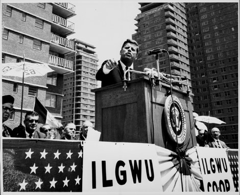 John F. Kennedy at the ILGWU Cooperative Housing dedication